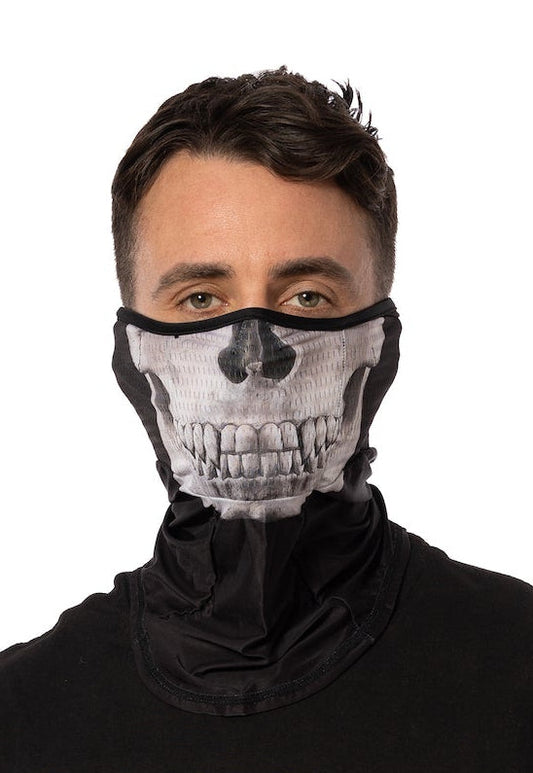HG Sports Contour Neck Gaiters Soaker Prints White Skull