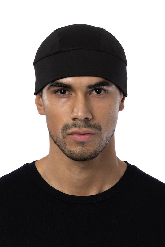 HG Sports Skull Cap Winter Weight (w-Hidden Elastic Band) Solid Color Plain Black W-Fleece