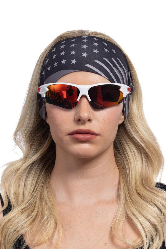 HG Sports Shades Headbands Light Weight Prints Gray Patriotic