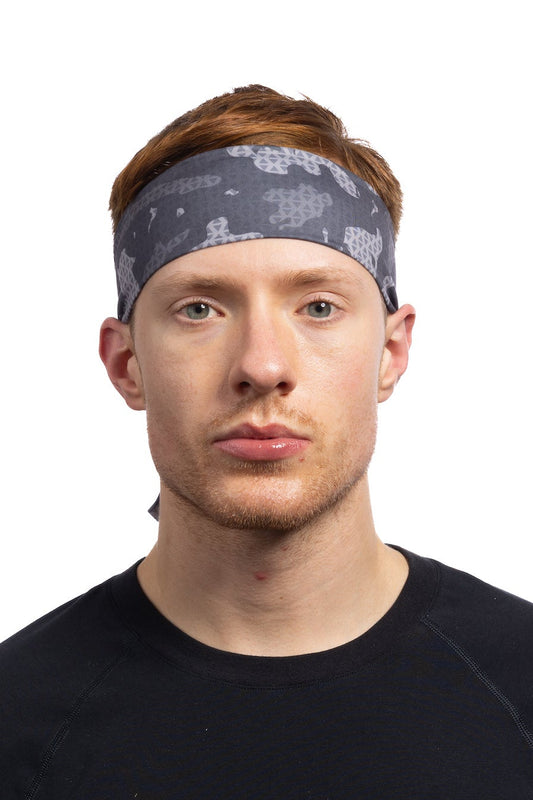 HG Sports Sports Tie Headbands Light Weight Prints Dark Gray Camo