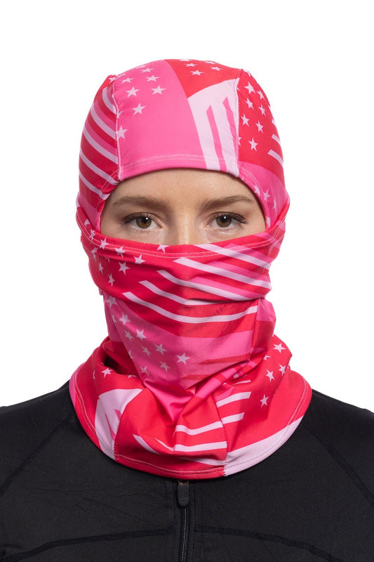 HG Sports Dual Layer Balaclava Winter Weight Prints Pink Patriotic