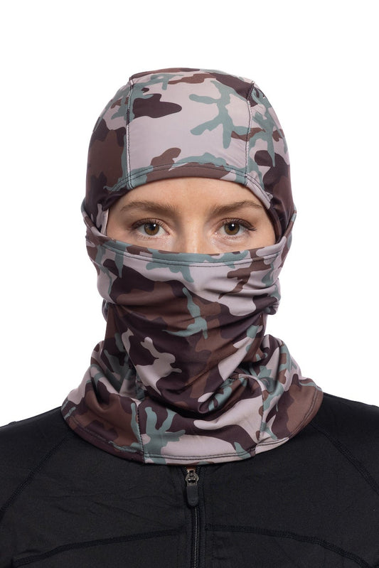 HG Sports Dual Layer Balaclava Winter Weight Prints Brown Camo