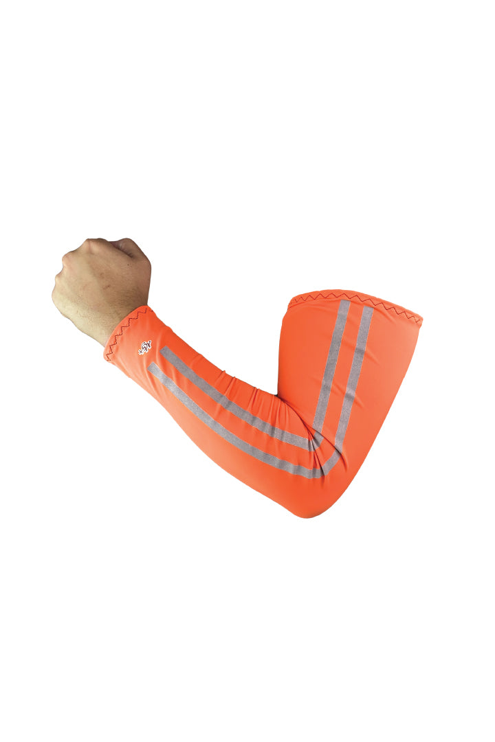 HG Sports Arm Sleevz Sets Soaker Prints Orange High Vis Safety Stripes M L