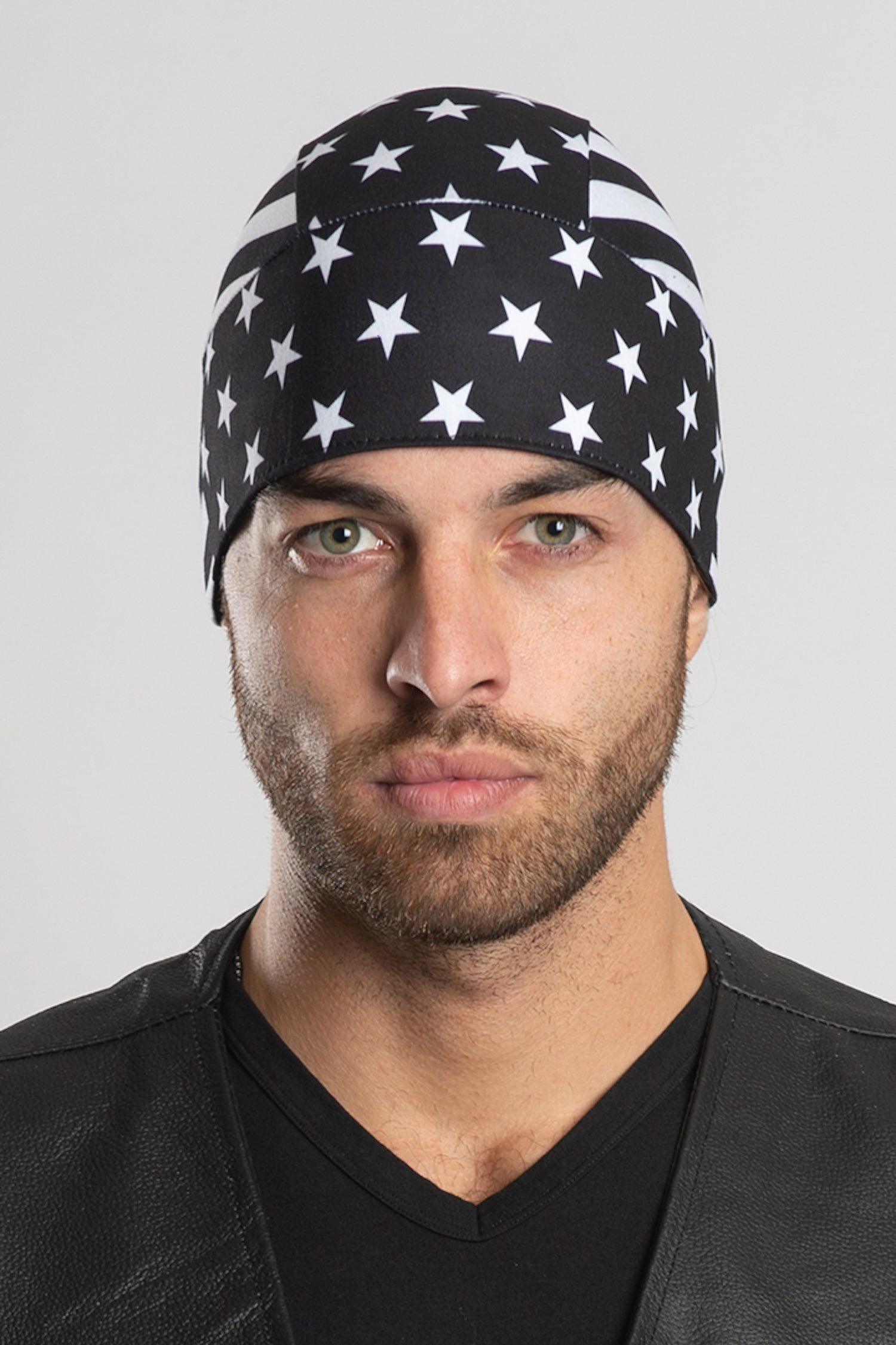 HG Sports Full-Head Wrap Light Weight Prints B&W USA Flag
