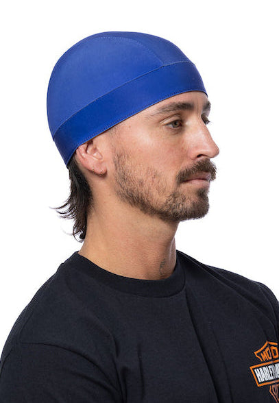 HG Sports Skull Cap Soaker Weight w-Hidden Elastic Band Solid Color Solid Blue Lapis S M