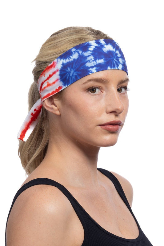 HG Sports Sports Tie Headbands Light Weight Prints USA Tie-Dye