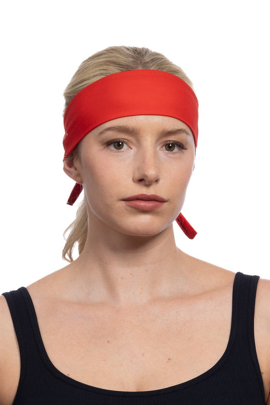 HG Sports Sports Tie Headbands Light Weight Solid Color Solid Red