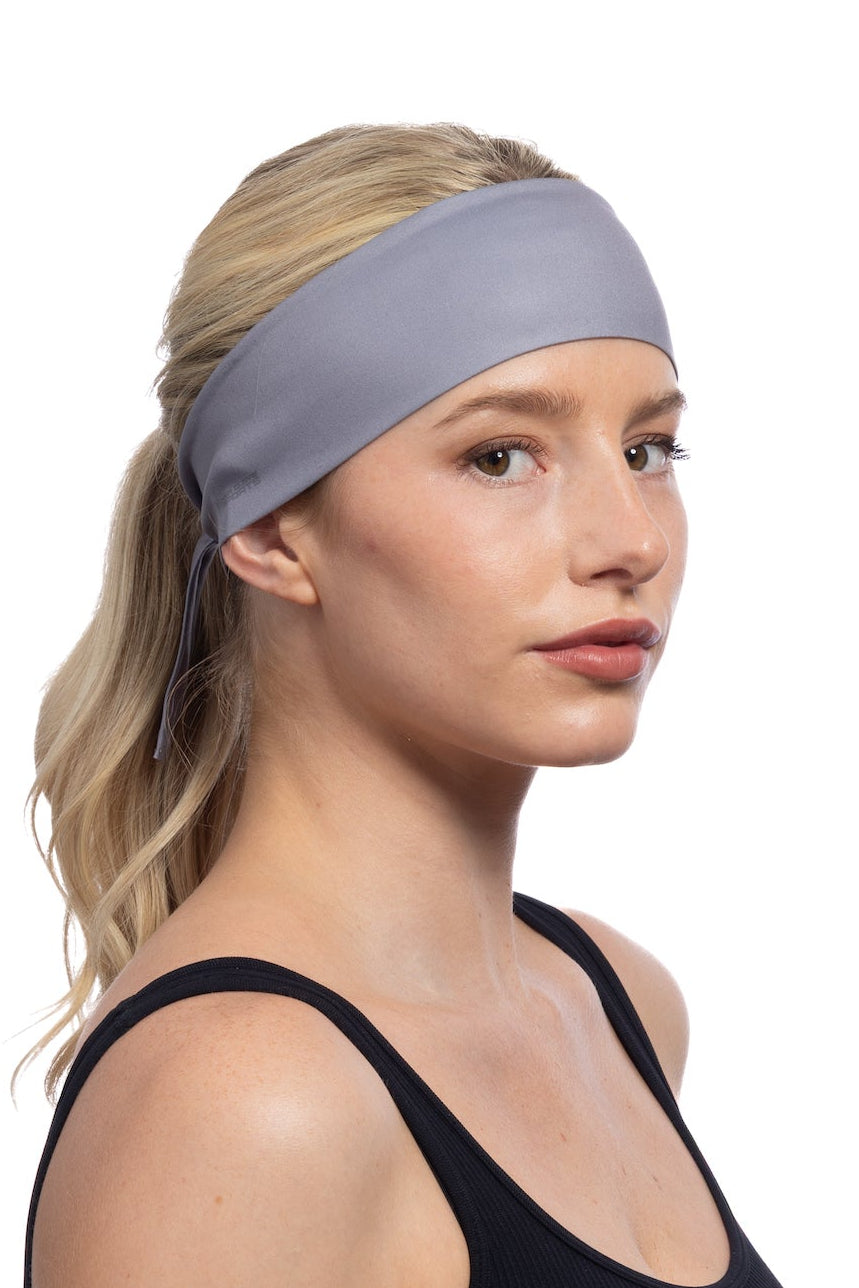 HG Sports Sports Tie Headbands Light Weight Solid Color Solid Gray