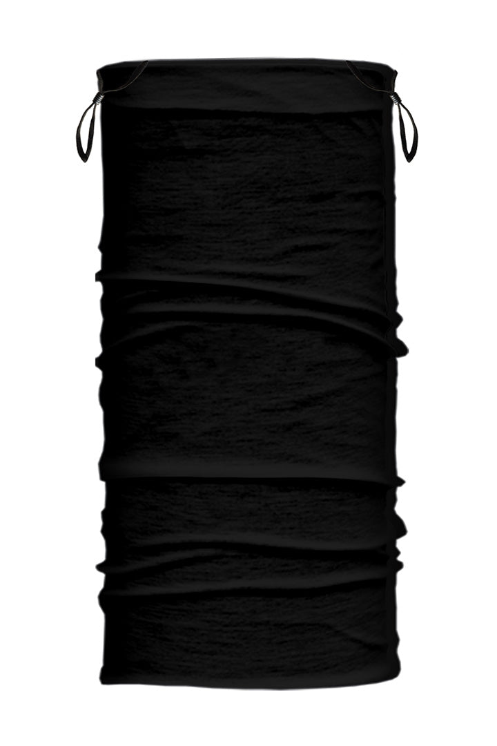 HG Sports Neck Gaiter w-Ear Loop Soaker Weight Solid Color Solid Black