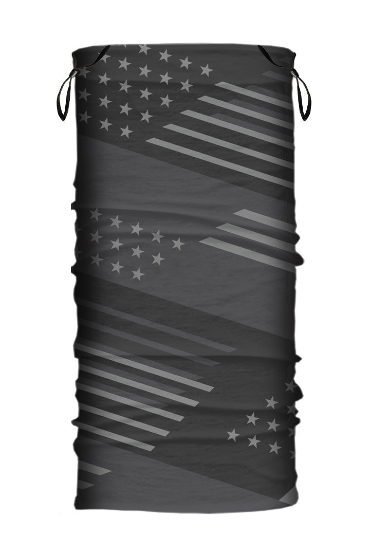 HG Sports Neck Gaiter w-Ear Loop Soaker Weight Prints Gray Patriotic