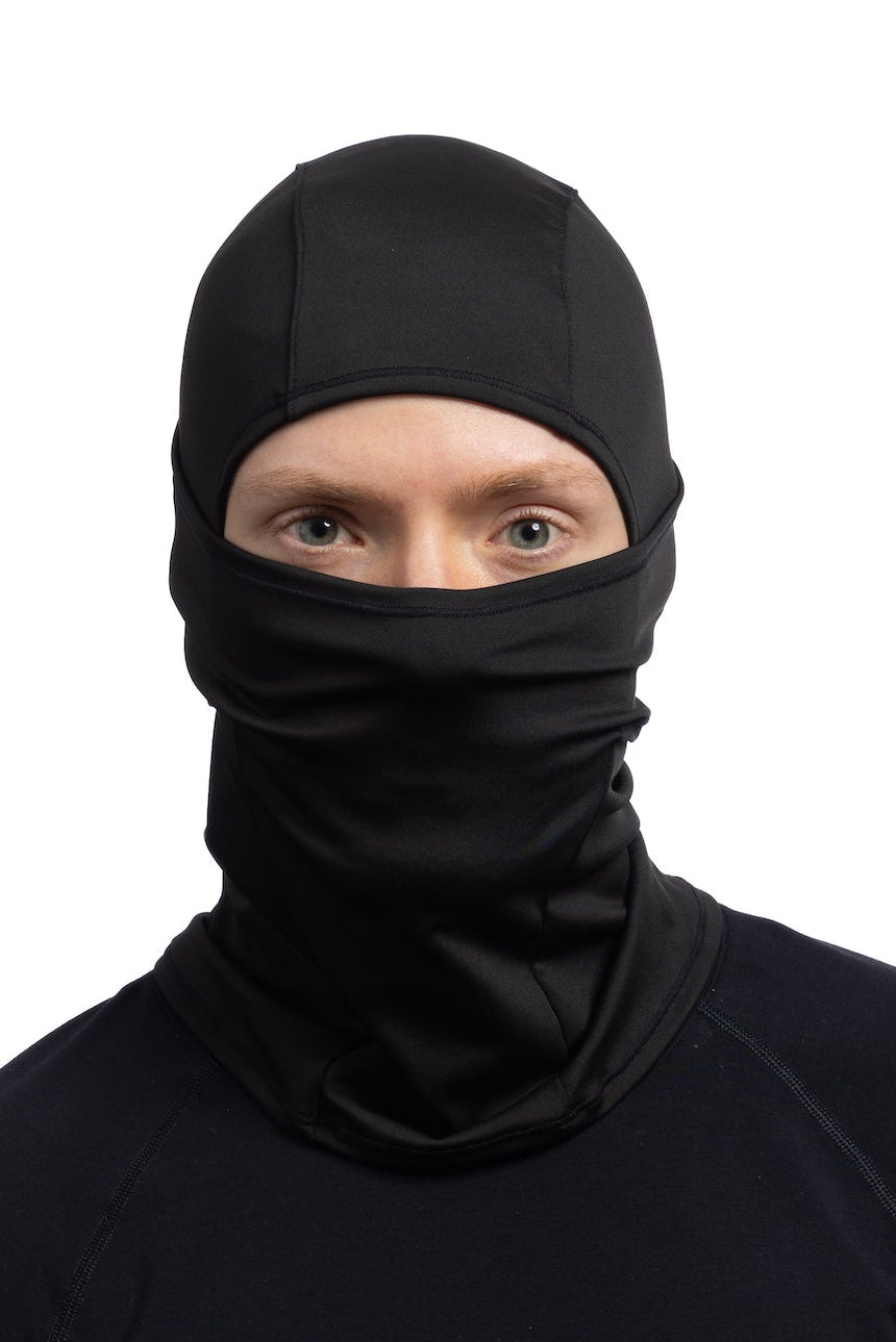HG Sports Single Layer Balaclava Light Weight Solid Color Solid Black