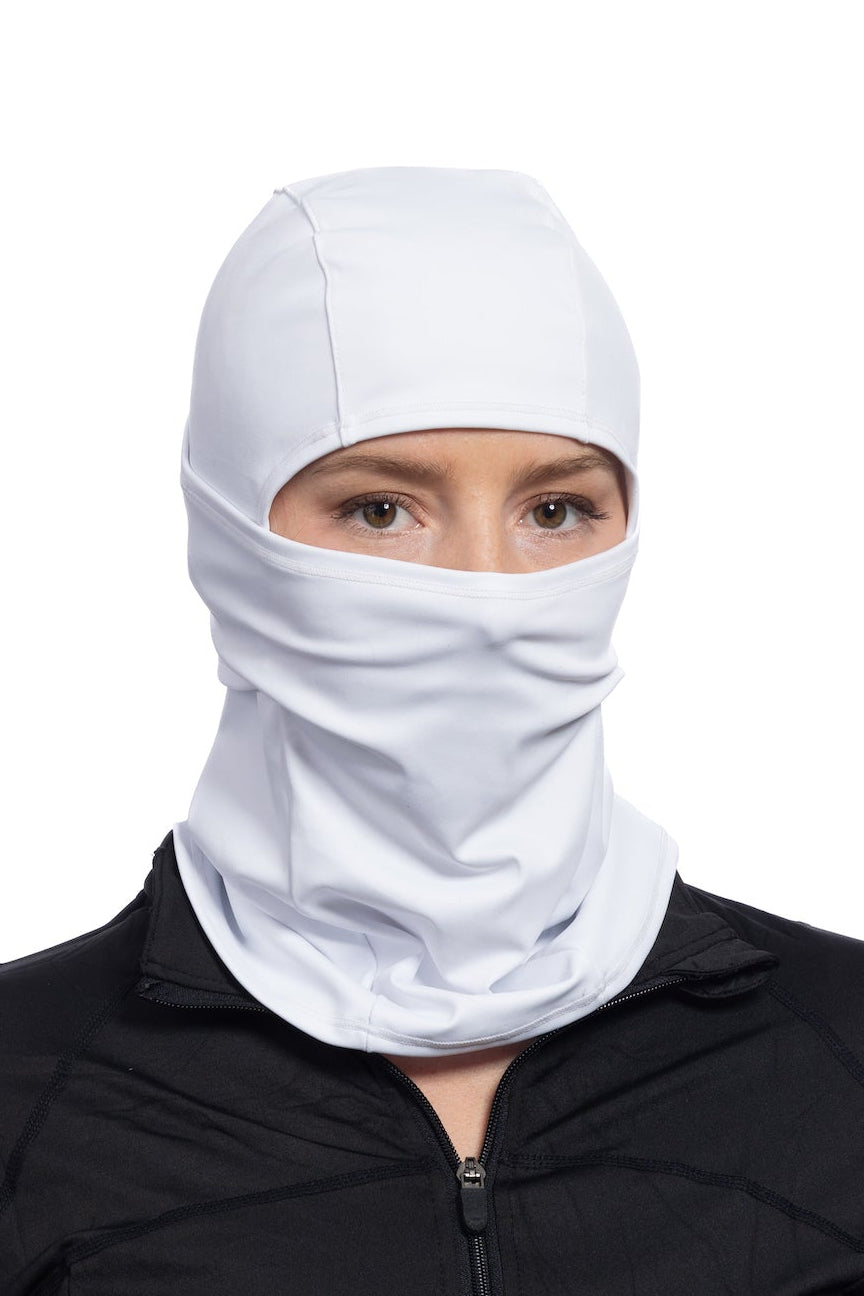 HG Sports Single Layer Balaclava Light Weight Solid Color Solid White